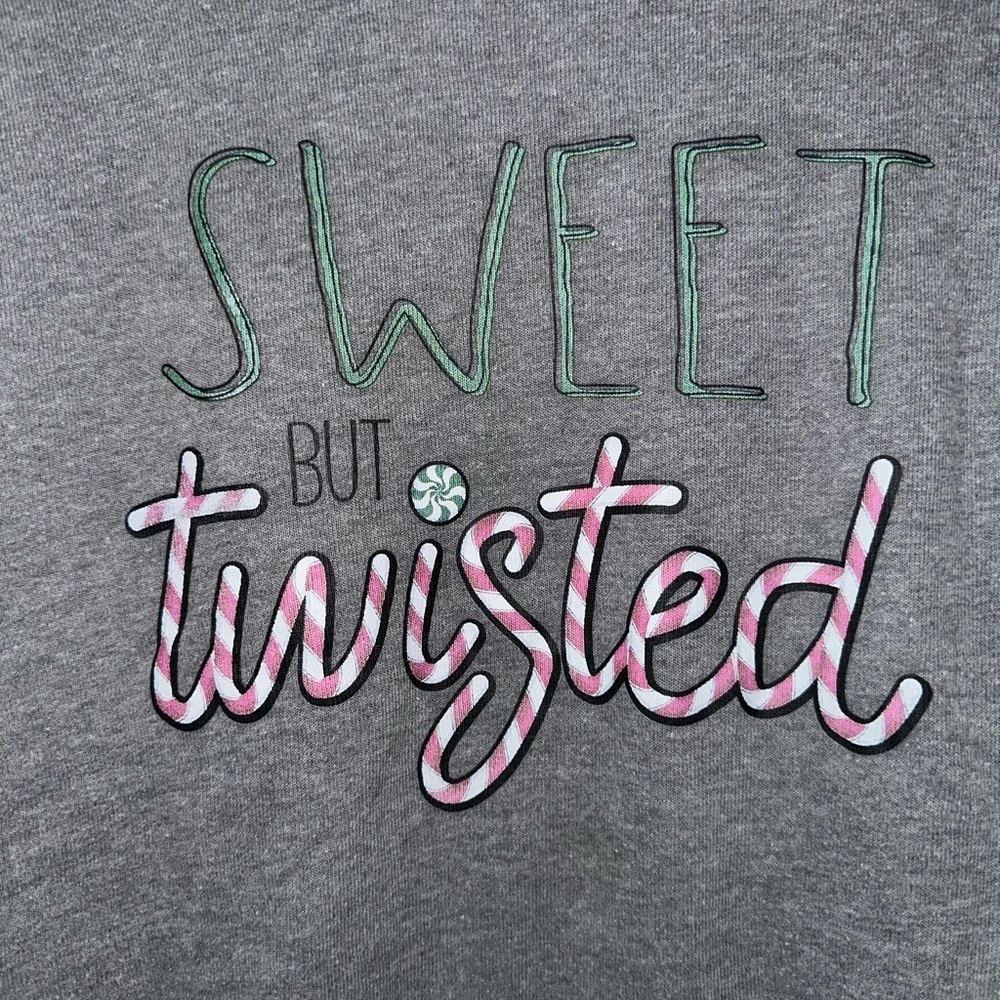 Gray 'Sweet But Twisted' Women's Christmas Sweatshirt - Picture 2 of 3